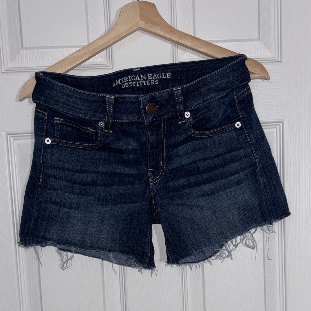 American Eagle Outfitters Dark Blue Cutoff Jean Shorts Size 6
